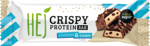 Crispy Protein Bar Cookies & Cream von HEJ NATURAL