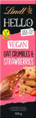 HELLO Tafel Vegan, Oat Crumble & Strawberries von LINDT