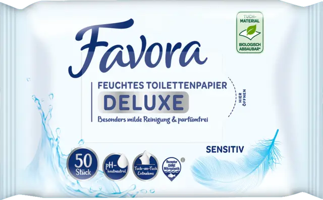 Feuchtes Toilettenpapier Deluxe Sensitiv von FAVORA