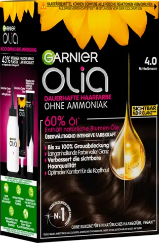 Olia Dauerhafte Haarfarbe 4.0 Mittelbraun von GARNIER OLIA