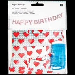 Girlande Happy Birthday Herzen FSC Mix von DIV.SAISONMARKEN