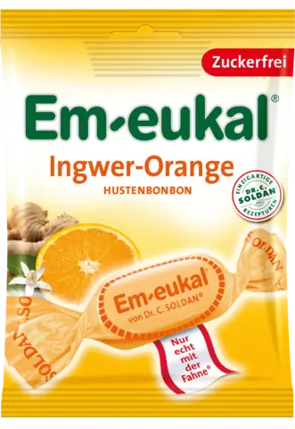 Ingwer-Orange Hustenbonbons zuckerfrei von EM EUKAL