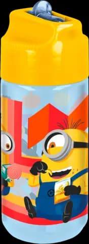 Minions Tritan-Trinkflasche mit Strohhalm 450 ml von DIV.SAISONMARKEN