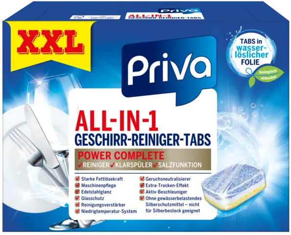 All-in-One Geschirrreiniger Tabs XXL von PRIVA