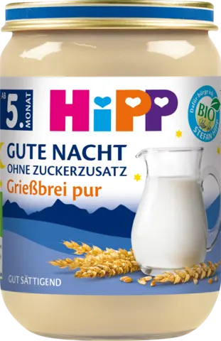 Bio Gute Nacht Griessbrei pur ab 5. Monat von HIPP
