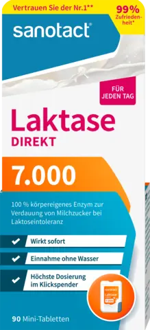 Laktase 7.000 FCC Direkt Mini Tabletten von SANOTACT