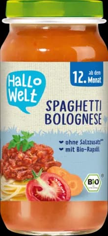 Bio Spaghetti Bolognese ab 12.Monat 250g von HALLO WELT