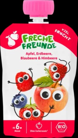 Bio Quetschie Apfel, Erdbeere, Blaubeere & Himbeere von ERDBÄR