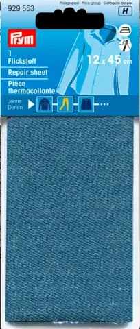 Flickstoff Jeans mittelblau 12 x 45 cm von PRYM