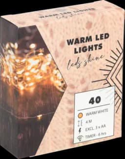 Drahtbeleuchtung warm white Timer 40 LEDs 4 Meter von DIV.SAISONMARKEN