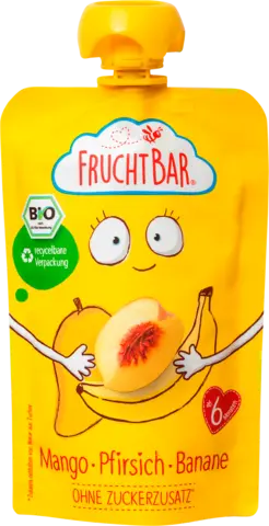 Bio Fruchtpüree Mango Pfirsich Banane von FRUCHTBAR