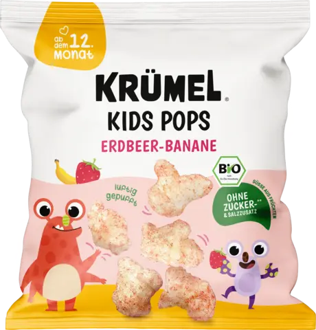 Bio Kids Popcorn Erdbeer-Banane von KRÜMEL