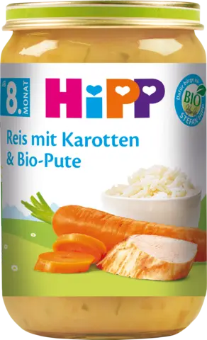 Bio Reis mit Karotten & Bio-Pute ab 8. Monat von HIPP