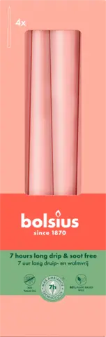 Spitzkerzen nebeliges rosa 24,5 cm von BOLSIUS