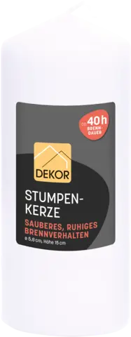 Stumpenkerze 60/150, weiß von DEKOR