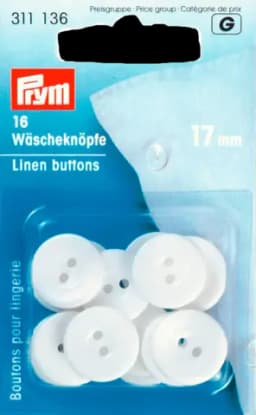 Wäscheknöpfe Kunststoff weiß von PRYM