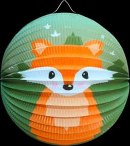 Lampion Fuchs Papier/Pappe bunt von TRENDDECO