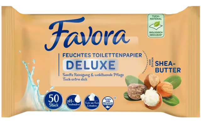 Feuchtes Toilettenpapier Deluxe Sheabutter von FAVORA