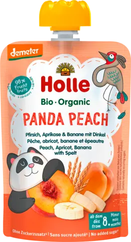 Demeter Holle Panda Peach Pfirsich, Aprikose&Banane mit Dinkel von HOLLE