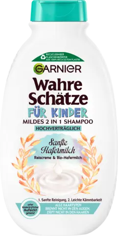 Wahre Schätze Shampoo 2 in 1 Kids seidige Reiscreme mit sanfte Hafermilch von WAHRE SCHÄTZE