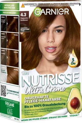 Nutrisse Creme Dauerhafte Pflege-Haarfarbe 43 cappuccino goldbraun von GARNIER NUTRISSE