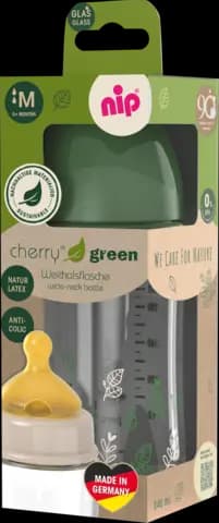 Weithalsflasche Cherry Green Glas 240ml von NIP