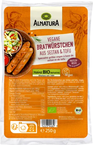 Bio Vegane Bratwürstchen aus Seitan & Tofu von ALNATURA