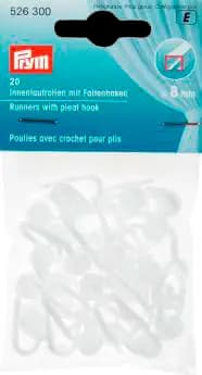 Innenlaufrollen mit Faltenhaken weiß 8mm von PRYM