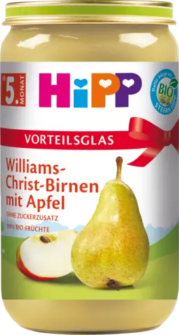 Bio Williams-Christ-Birnen mit Apfel ab 5. Monat - Vorteilsglas von HIPP