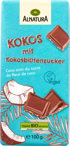 Bio Kokos-Schokolade mit Kokosblütenzucker von ALNATURA