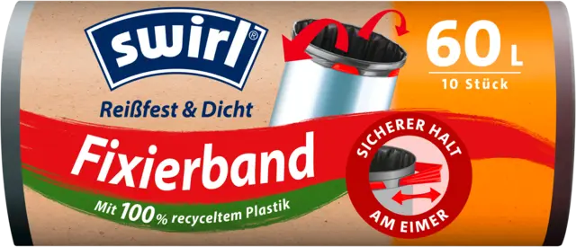 Fixierband-Müllbeutel 60 l von SWIRL