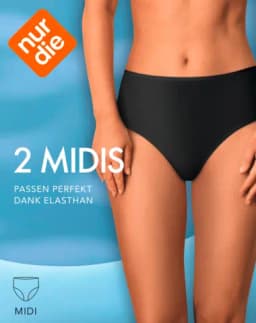 Midi Slip, 2er-Pack, 40-42, schwarz von NUR DIE