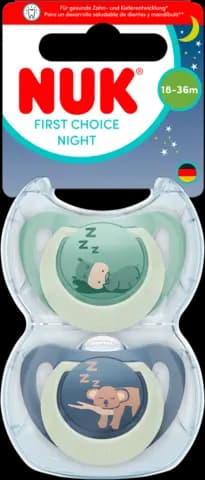 Silikon-Schnuller First Choice Night 18-36 Monate sortiert von NUK