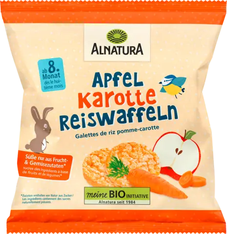 Bio Apfel Karotte Reiswaffeln ab 8.Monat von ALNATURA