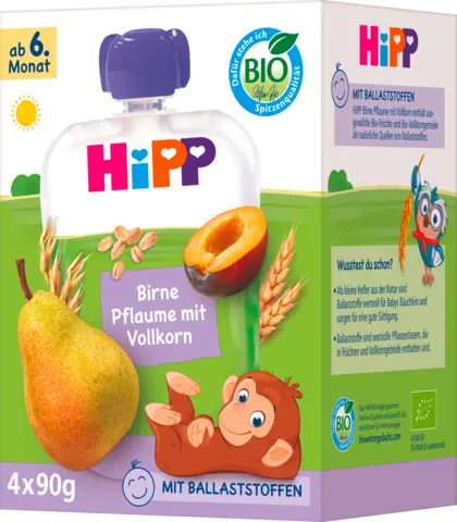 Bio Birne Pflaume mit Vollkorn ab 6. Monat von HIPP