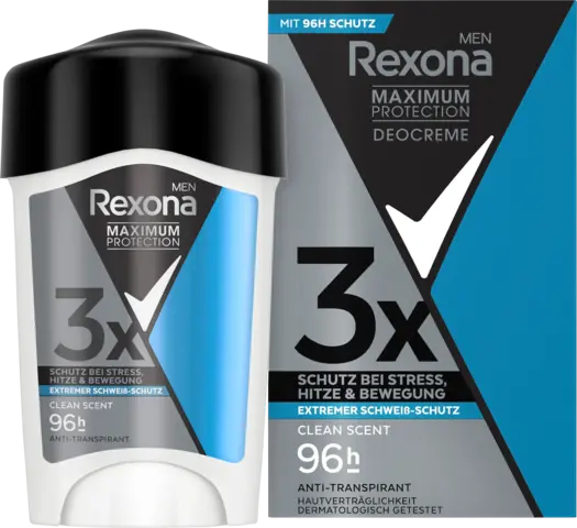 Maximum Protection Deo Creme-Stick Anti-Transpirant Clean Scent von REXONA