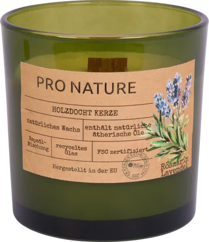 Raps-Holzdocht Kerze Rosmarin und Lavendel von MÜLLER LICHT