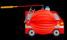 Laternen-Set Feuerwehr mit 30cm LED-Laternenstab blau/rot von TIB