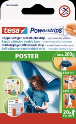 Powerstrips, doppelseitiger Selbstklebestrip von TESA