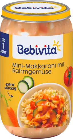 Mini-Makkaroni mit Rahmgemüse ab 1 Jahr von BEBIVITA
