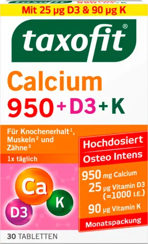 Calcium 950 + D3 + K von TAXOFIT