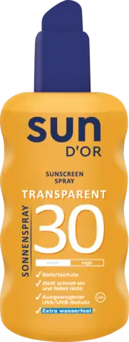 Sonnenspray transparent LSF 30 hoch von SUN D'OR