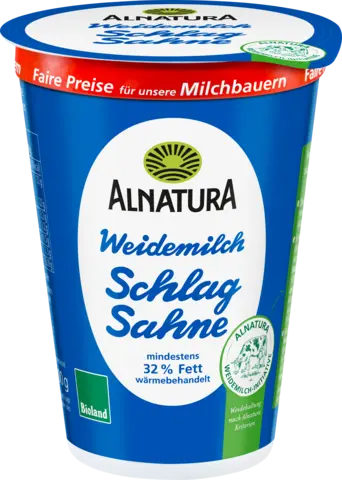 Bio Schlagsahne 32 % Fett von ALNATURA