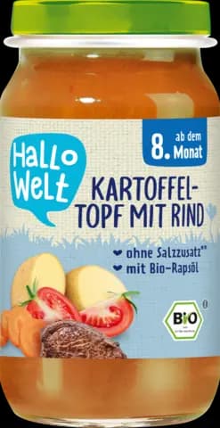 Bio Kartoffeltopf mit Rind ab 8.Monat 220g von HALLO WELT