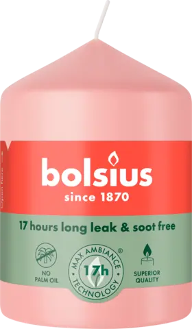 Stumpenkerze hellrosa 80 x 58 mm von BOLSIUS