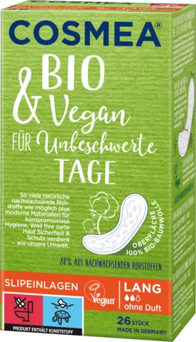 Bio & Vegan Slipeinlagen lang von COSMEA