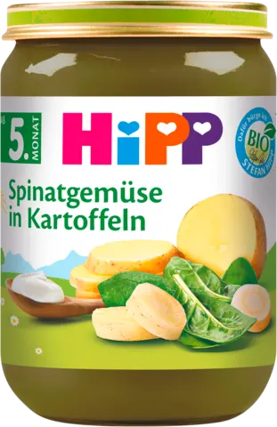 Bio Spinatgemüse in Kartoffeln ab 5. Monat von HIPP