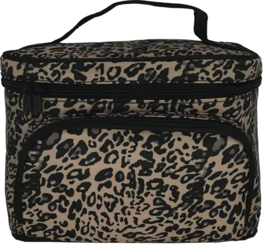 Kosmetikbox Polyester Leomuster schwarz/beige von SOAPLAND