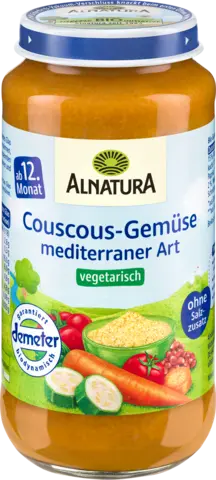 Demeter Vegetarisches Menü Couscous-Gemüse mediterraner Art ab 12. Monat von ALNATURA