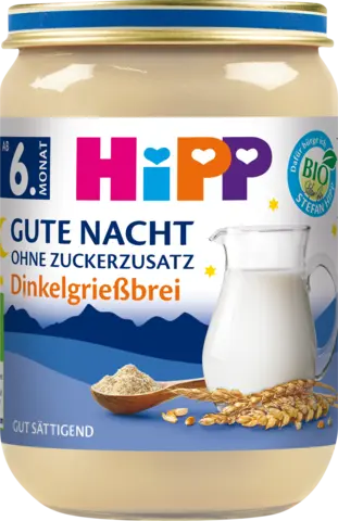 Bio Gute Nacht Dinkelgrießbrei ab 6. Monat von HIPP